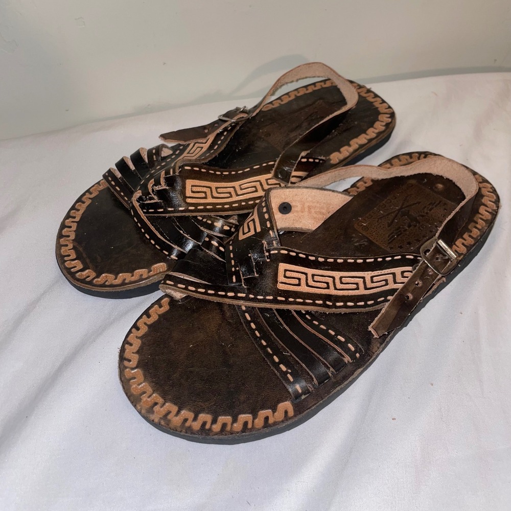 Don Porfirio Mexican Huarache Leather Sandals Brown Mens 6 check measurements